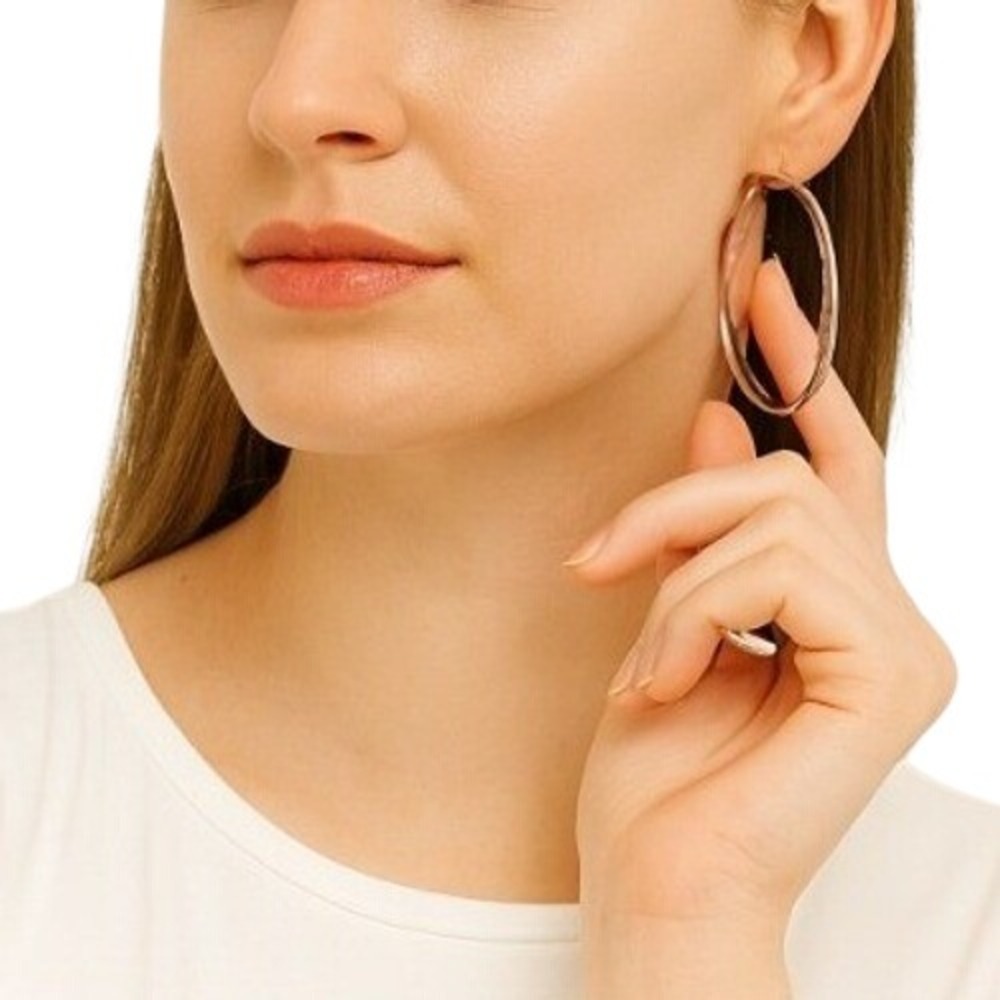 Natasha‎ Women's Rose Gold Hoop Earrings Lightweight Everyday Fashion Jewelry